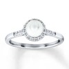 Thumbnail Image 0 of Cultured Pearl Ring Lab-Created Sapphires Sterling Silver