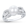 Thumbnail Image 1 of Cultured Pearl Ring 1/20 ct tw Diamonds Sterling Silver