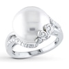 Thumbnail Image 1 of Cultured Pearl Ring 1/20 ct tw Diamonds Sterling Silver