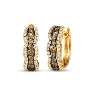 Le Vian Desert Diamonds Chocolate Waterfall Hoop Earrings 1 ct tw 14K Honey Gold