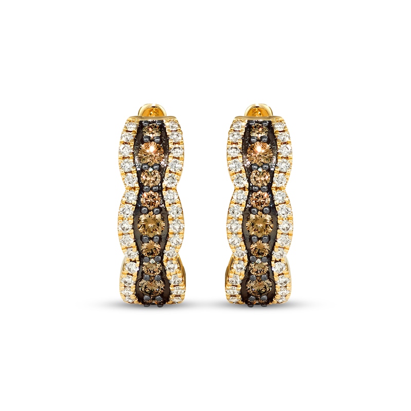 Le Vian Chocolate Waterfall Diamond Hoop Earrings 1 ct tw 14K Honey Gold