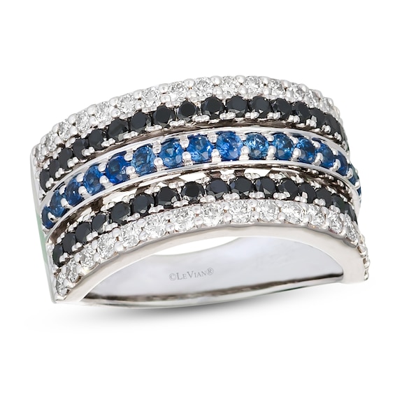 Le Vian Sapphire Ring 1-1/6 ct tw Diamonds 14K Vanilla Gold - Size 7