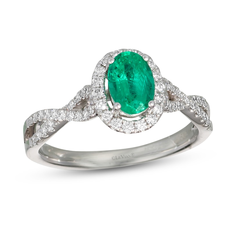 Le Vian Couture Emerald Ring 1/3 ct tw Diamonds Platinum