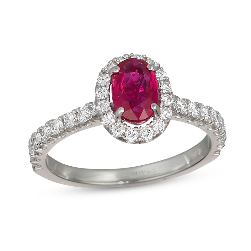 Main Image 1 of Le Vian Couture Ruby Ring 1/2 ct tw Diamonds Platinum - Size 7