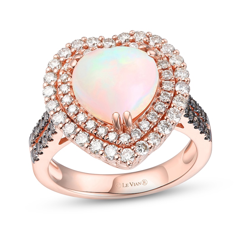 Main Image 1 of Le Vian Opal Ring 1 ct tw Diamonds 14K Strawberry Gold - Size 7