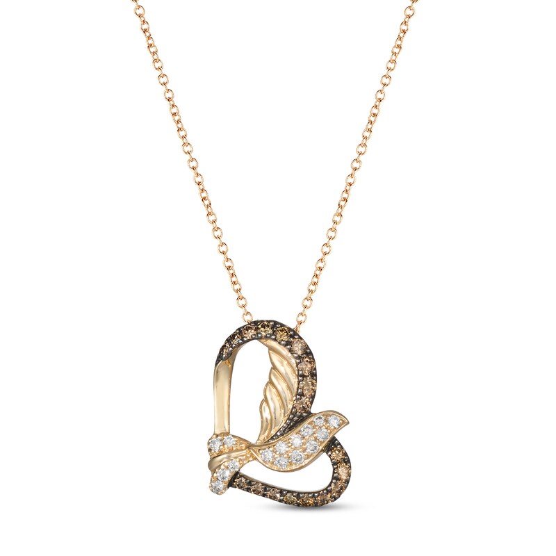 Le Vian Diamond Heart Necklace 1/3 ct tw 14K Honey Gold 18"