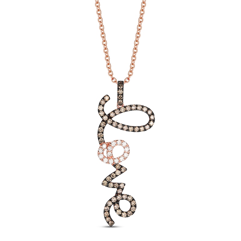 Main Image 1 of Le Vian Love Necklace 1-1/4 ct tw Diamonds 14K Strawberry Gold 18&quot;