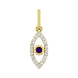 Sterling Silver or 10K Gold Diamond Evil Eye
