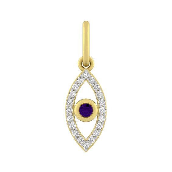 Sterling Silver or 10K Gold Diamond Evil Eye