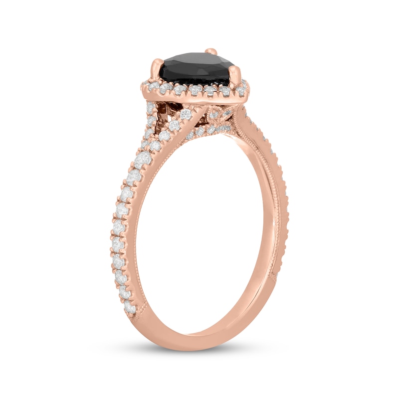 Main Image 2 of Neil Lane Heart-Shaped Black Diamond & White Diamond Engagement Ring 1-1/2 ct tw 14K Rose Gold