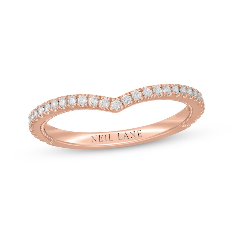 Main Image 1 of Neil Lane Diamond Chevron Wedding Band 1/4 ct tw 14K Rose Gold