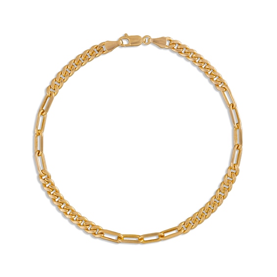 Cuban Paperclip Chain Bracelet 10K Yellow Gold 7.5"