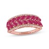 Thumbnail Image 1 of Marquise-Cut Ruby & Diamond Ring 1/6 ct tw 10K Rose Gold