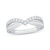 Thumbnail Image 1 of Now + Forever Baguette & Round-Cut Diamond Contour Enhancer Ring 1/2 ct tw 14K White Gold
