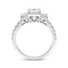 Thumbnail Image 2 of Diamond Three-Stone Engagement Ring 1 ct tw Princess & Round-cut 10K White Gold