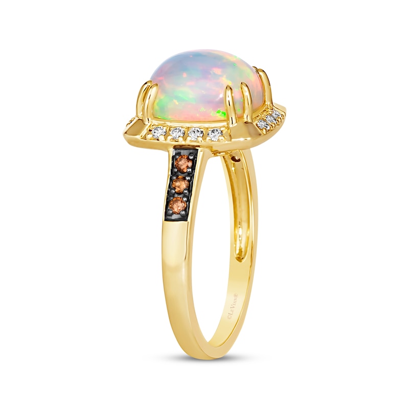 Main Image 2 of Le Vian Cushion-Cut Opal Ring 1/5 ct tw Diamonds 14K Honey Gold