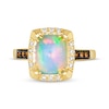 Thumbnail Image 3 of Le Vian Cushion-Cut Opal Ring 1/5 ct tw Diamonds 14K Honey Gold