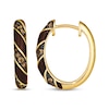 Thumbnail Image 3 of Le Vian Diamond Enamel Hoop Earrings 3/8 ct tw 14K Honey Gold
