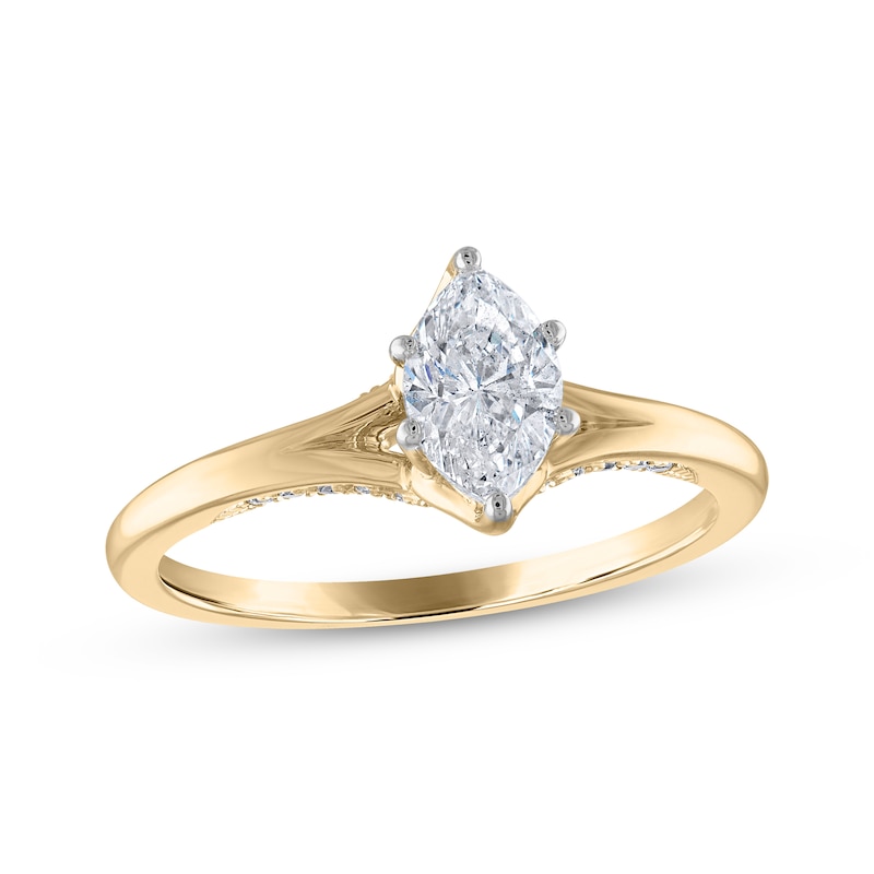 Main Image 1 of Now + Forever Marquise-Cut Diamond Solitaire Engagement Ring 5/8 ct tw 14K Yellow Gold (I/I2)