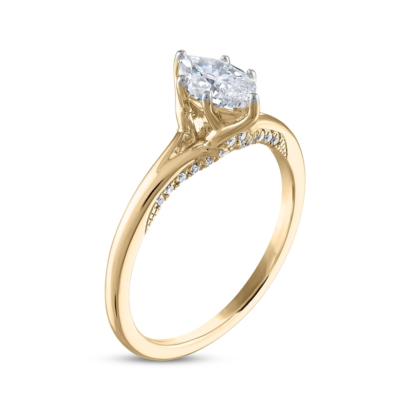 Main Image 2 of Now + Forever Marquise-Cut Diamond Solitaire Engagement Ring 5/8 ct tw 14K Yellow Gold (I/I2)