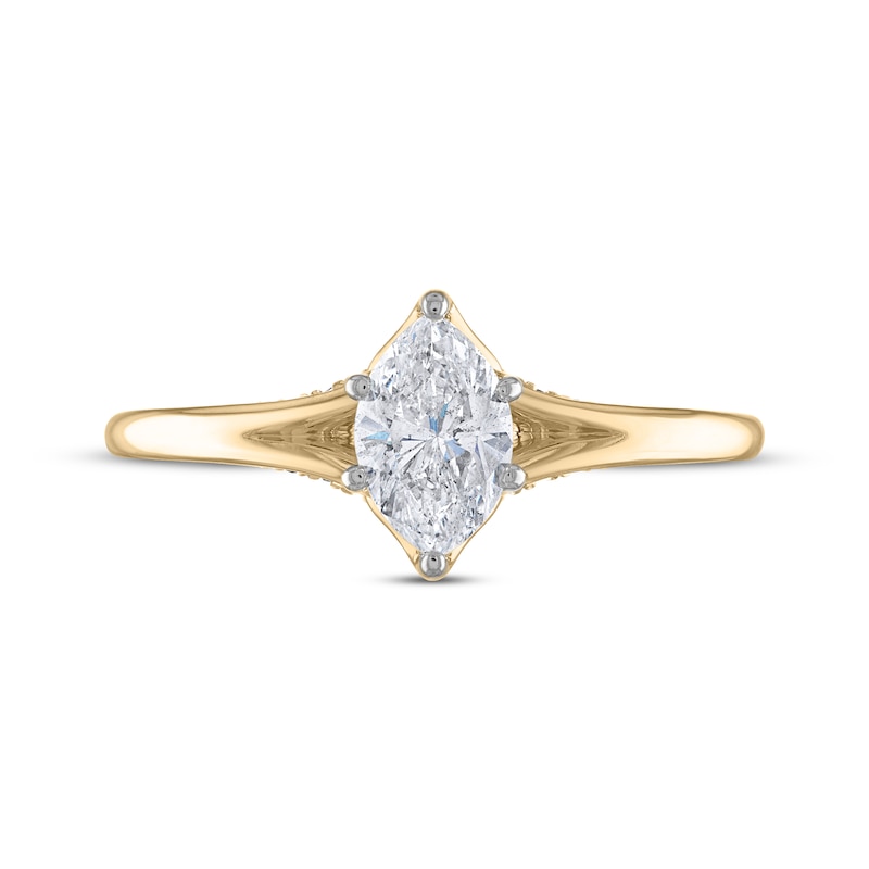 Marquise-Cut Diamond Solitaire Engagement Ring 5/8 ct tw 14K Yellow Gold