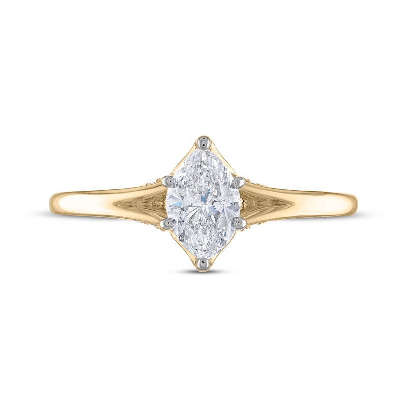 Main Image 3 of Now + Forever Marquise-Cut Diamond Solitaire Engagement Ring 5/8 ct tw 14K Yellow Gold (I/I2)