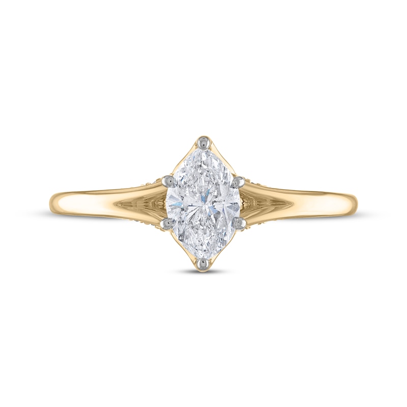 Marquise-Cut Diamond Solitaire Engagement Ring 5/8 ct tw 14K Yellow Gold (I/I2)