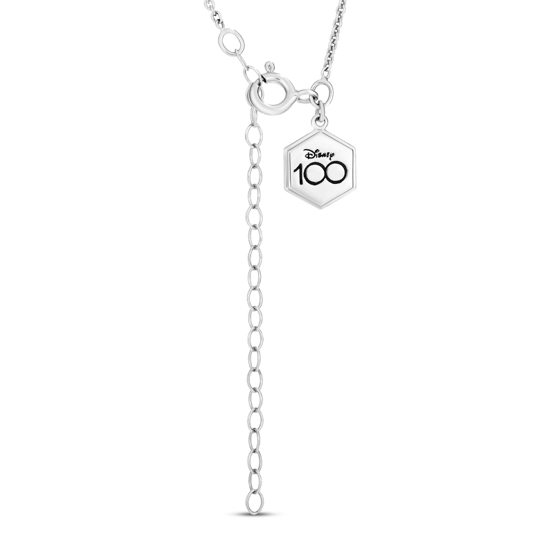 Disney Treasures 100 Years of Disney Minnie Mouse Garnet & Diamond Accent Necklace Sterling Silver & 10K Rose Gold 19”