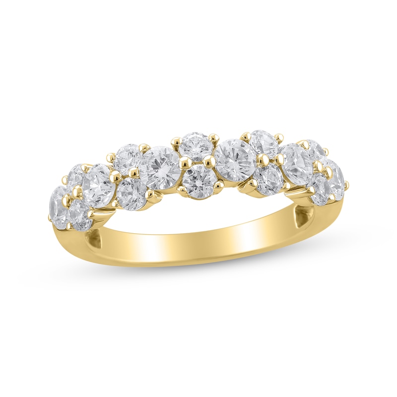 Main Image 1 of Diamond Alternating Anniversary Band 1-1/2 ct tw 14K Yellow Gold