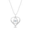 Thumbnail Image 0 of Unstoppable Love Lab-Created Opal & White Lab-Created Sapphire Heart Loop Necklace Sterling Silver 18"