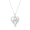 Thumbnail Image 1 of Unstoppable Love Lab-Created Opal & White Lab-Created Sapphire Heart Loop Necklace Sterling Silver 18"