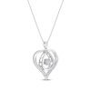 Thumbnail Image 2 of Unstoppable Love Lab-Created Opal & White Lab-Created Sapphire Heart Loop Necklace Sterling Silver 18&quot;