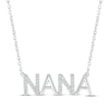Thumbnail Image 1 of Diamond Alternating &quot;Nana&quot; Necklace 1/15 ct tw Sterling Silver 18&quot;