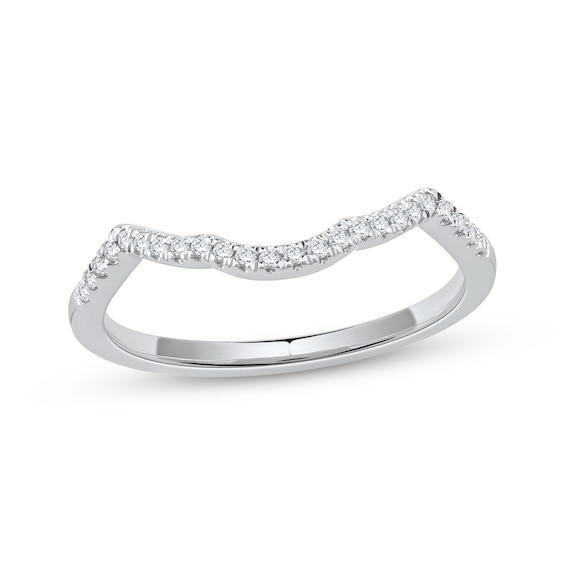 Now + Forever Diamond Contour Wedding Band 1/8 ct tw 14K White Gold