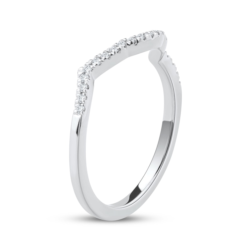 Main Image 2 of Now + Forever Diamond Contour Wedding Band 1/8 ct tw 14K White Gold