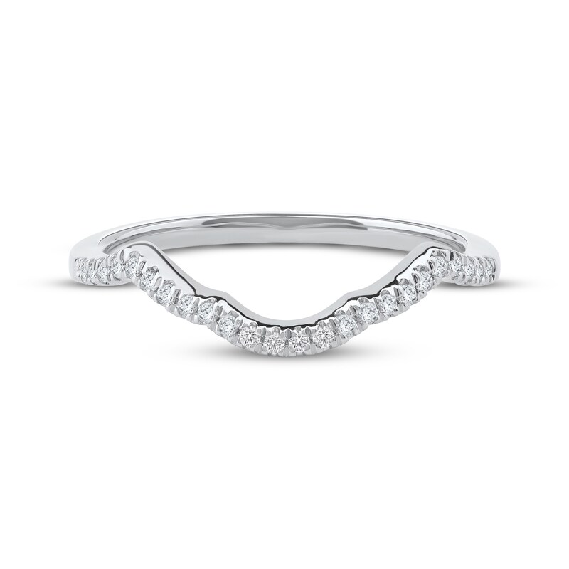 Main Image 3 of Now + Forever Diamond Contour Wedding Band 1/8 ct tw 14K White Gold