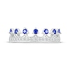 Thumbnail Image 4 of Blue & White Lab-Created Sapphire Crown Ring Sterling Silver