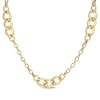 Thumbnail Image 0 of Hollow Rolo & Curb Chain Station Necklace 14K Yellow Gold 18"