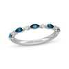 Thumbnail Image 1 of Neil Lane Marquise-Cut London Blue Topaz & Round-Cut Diamond Anniversary Ring 1/8 14K White Gold