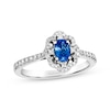 Thumbnail Image 0 of Le Vian Oval-Cut Sapphire Ring 1/4 ct tw Diamonds Platinum