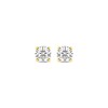 Thumbnail Image 2 of Certified Round-Cut Diamond Solitaire Stud Earrings 1/4 ct tw 14K Yellow Gold (I/I1)