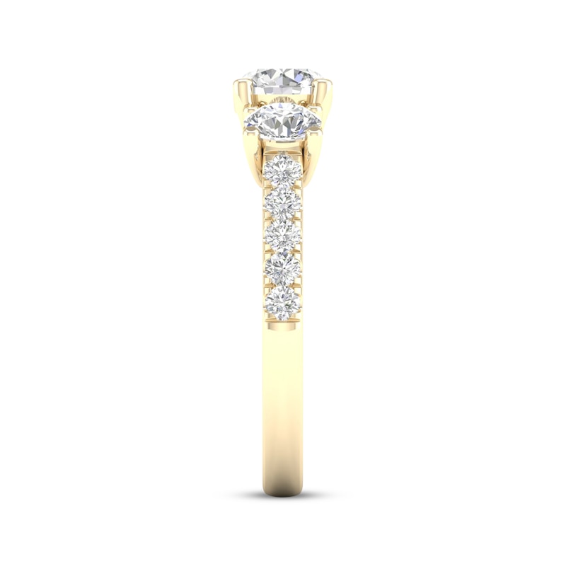 Memories Moments Magic Lab-Created Diamonds by KAY Round-Cut Three-Stone Engagement Ring 2 ct tw 14K Yellow Gold