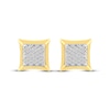 Thumbnail Image 2 of Men's Diamond Pillow-Shaped Stud Earrings 1/10 ct tw 10K Yellow Gold