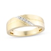 Thumbnail Image 1 of Now + Forever Men's Diamond Diagonal Wedding Ring 1/15 ct tw 10K Yellow Gold