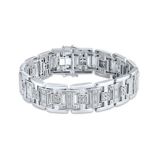 Men's Diamond I-Link Bracelet 3/4 ct tw Sterling Silver