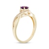 Thumbnail Image 2 of Amethyst & Diamond Swirl Ring 1/15 ct tw 10K Yellow Gold