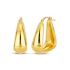 Thumbnail Image 1 of Hollow Rounded Triangle Puffed Hoop Earrings 14K Yellow Gold