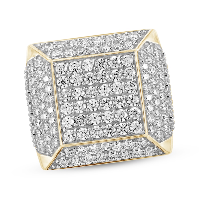 Men's Diamond Square Ring 4 ct tw 10K Yellow Gold