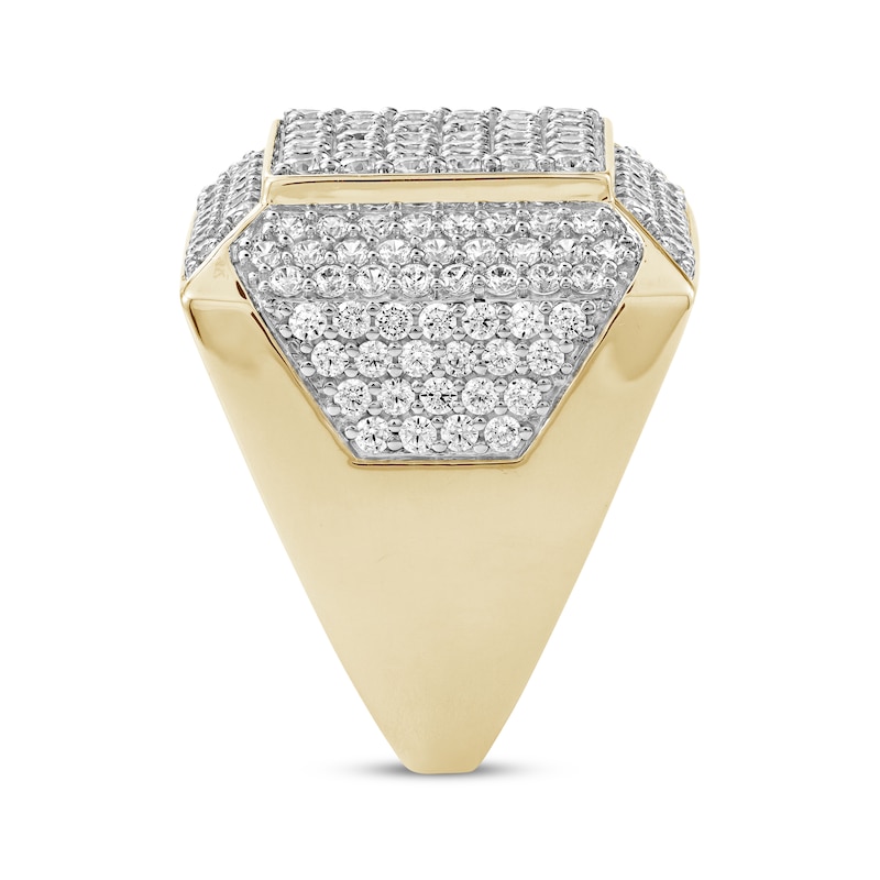 Main Image 3 of Men's Diamond Square Ring 4 ct tw 10K Yellow Gold
