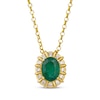 Thumbnail Image 1 of Le Vian Oval-Cut Emerald Necklace 1/8 ct tw Diamonds 14K Honey Gold 19&quot;